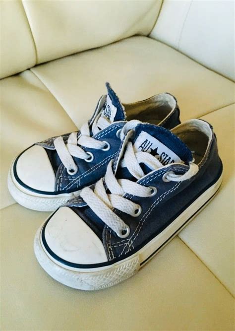 blue white shoes converse baby.